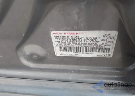 2011 Mitsubishi Outlander Es из США, поврежденный, VIN JA4AS2AW9BU012389